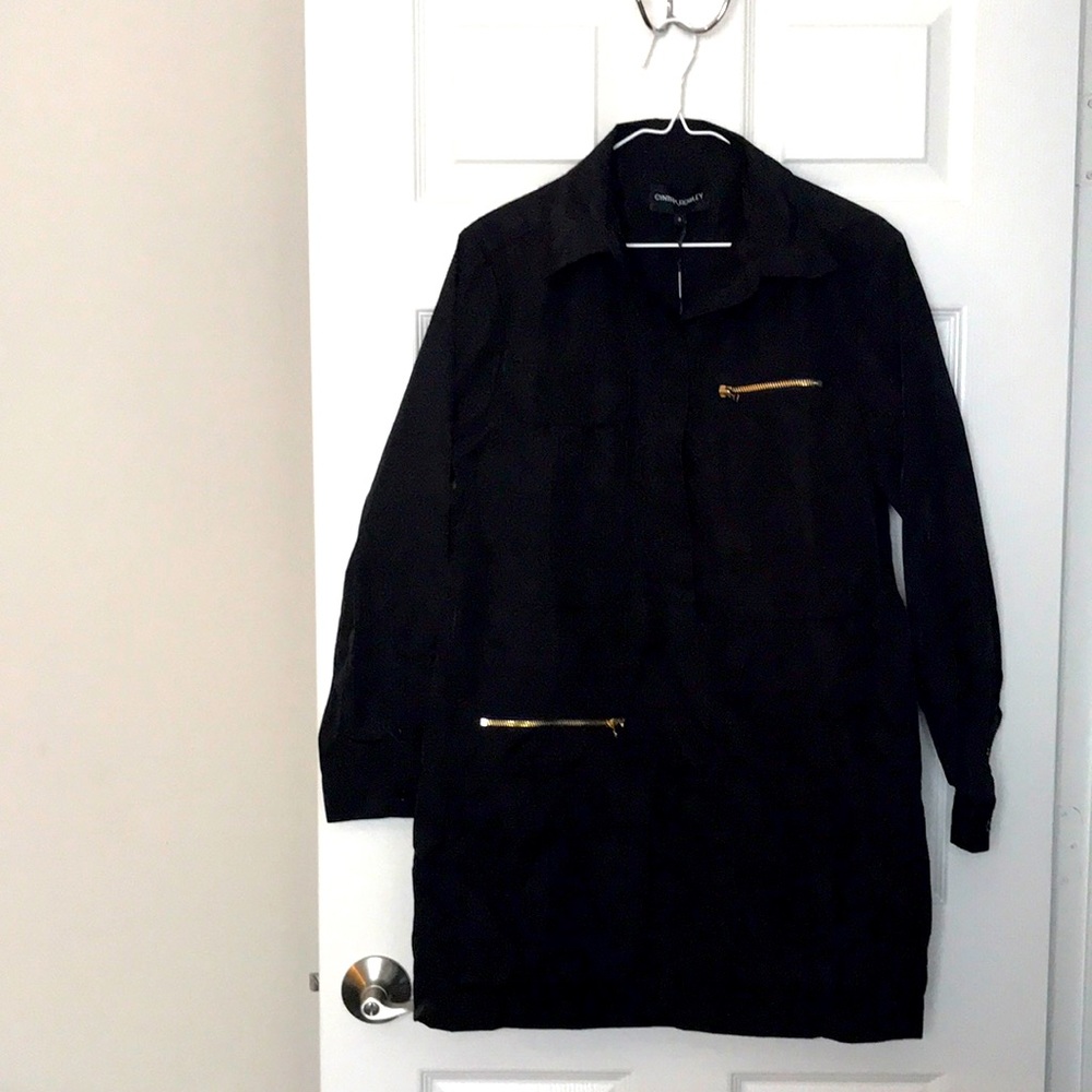 Cynthia Rowley - 100% Nylon Dress with Patch Pocket. Black. Dry Clean only.